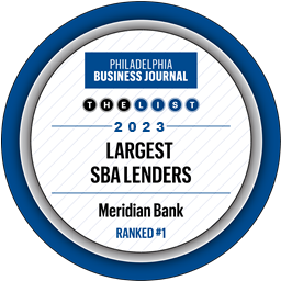 Philadelphia Business Journal - 2023 Largest SBA Lenders - Meridian Bank Ranked #1